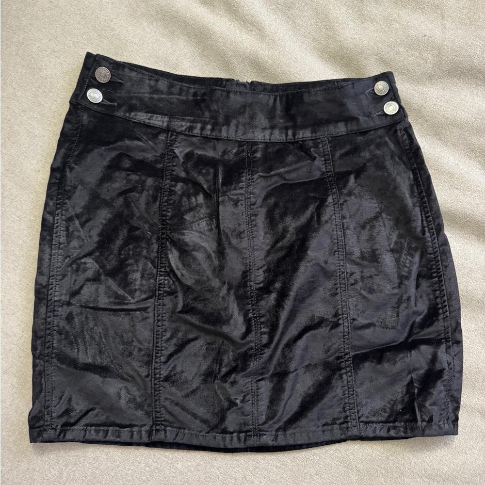 Black Velvet Free People Mini Skirt
